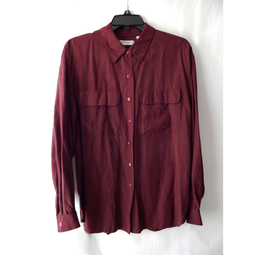 LIz Claiborne 100% Silk Button Down Shirt